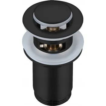 Sifon Zátka s přepadem klik-klak kulatý Balneo černá