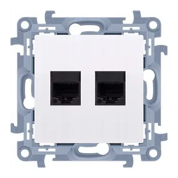 Elektrická zásuvka Internetová a telefonní zásuvka nástěnná Kontakt-simon bílá