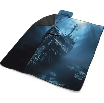 deka Sablio Plážová deka Vrak lodi na dně moře: 200x140 cm