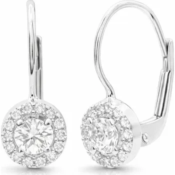 Náušnice Leru Zlaté náušnice bílé zlato se zářivými zirkony ESW