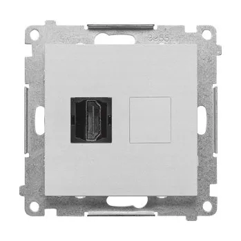 Elektrická zásuvka USB zásuvka do zdi Kontakt-simon šedá