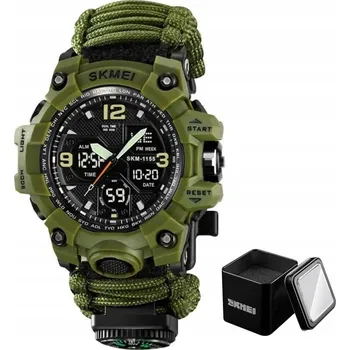 Hodinky Vojenské hodinky Skmei 1384BNAG s kompasem a píšťalkou - ideální jako dárek
