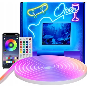 LED páska NEONOVÁ LED PÁSKA PRO APLIKACE DÁLKOVÝ OVLADAČ DLOUHÁ SADA 6 METRŮ 5050 RGB