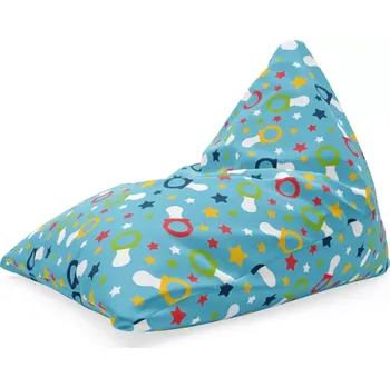 Sedací pytel Sablio Sedací vak Triangl Dudlíky a hvězdy: 120 x 100 x 100 cm - Sablio