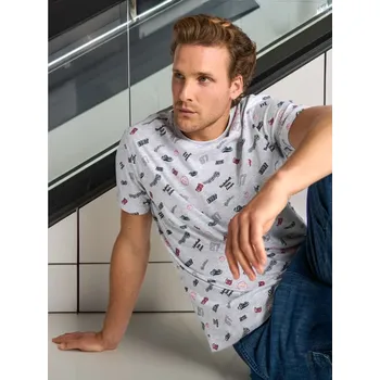 Pánská móda Sinsay - Tričko s krátkým rukávem - šedá - 739AW-09M - 739AW-09M-XS-1