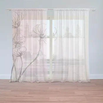 Záclona Sablio Záclony Růžový akvarel: 2ks 150x250cm