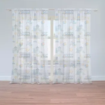 Záclona Sablio Záclony Stavebnice a vláčky: 2 ks - 150x250 cm - Sablio