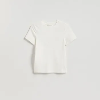 Dámské tričko Reserved - Tričko s aplikacemi - bílá - 187HT-00X - 187HT-00X-S