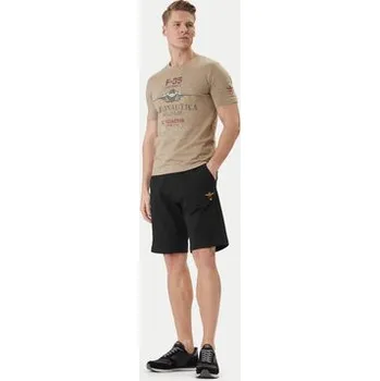 Pánské kraťasy Aeronautica Militare Sportovní kraťasy 261BF0032UF00674 Černá Regular Fit 3XL