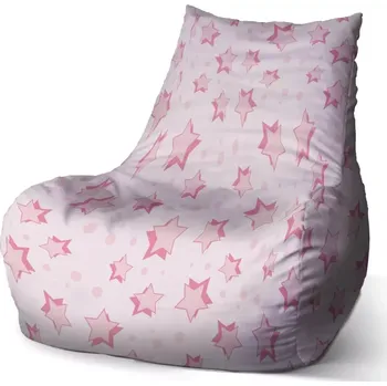Sedací pytel Sedací vak Bean Růžové hvězdy - Sablio - 60 x 70 x 70 cm