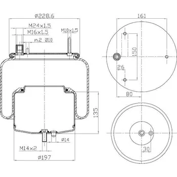 Měch vzduchového odpružení molla P.N. C294/VB volvo fm/fh gart