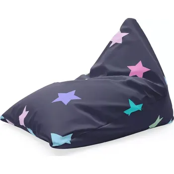Sedací pytel Sablio Sedací vak Triangl Hvězdy na modré: 120 x 100 x 100 cm - Sablio