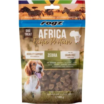 Pamlsek pro psa Rogz Dog Treat Africa Exotic Protein Mobility Zebra 100 g