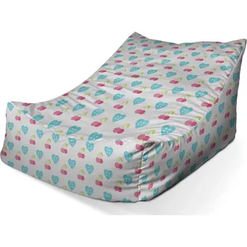 Sedací pytel Sedací vak Lounge Třešně a srdce - Sablio - 80 x 95 x 50 cm