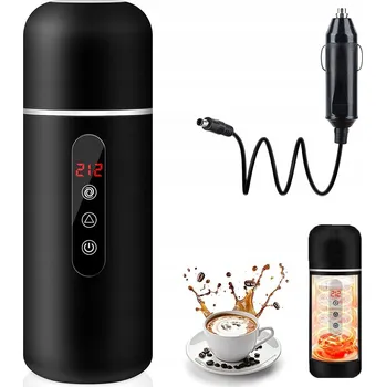 Rychlovarná konvice Elektrická konvice do auta pro ohřev kávy, mléka, čaje, vody a nápojů (černá)