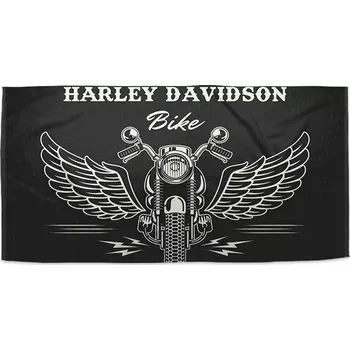 Ručník Sablio Ručník s potiskem Harley-Davidson S křídly - 30x50 cm