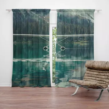 Závěs Sablio Závěsy Hydroplán na horském jezeře: 2ks 140x250cm