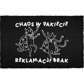 Rohožka VSTUPNÍ ROHOŽKA 40X60 ČERNÁ KOKOSOVÁ PRO DŮM S HUMORNÝM TEXTEM - REKLAMACE