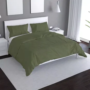 Povlečení Saténové povlečení Vojenská zelená - Sablio - 140x200 / 90x70