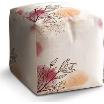 Taburet Sablio Taburet Cube Jarní akvarel: 40x40x40 cm