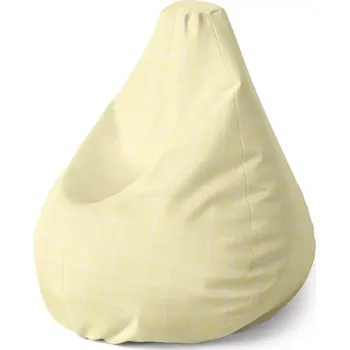 Sedací pytel Sedací vak Pear Žluté pletivo - Sablio - 70 x 95 x 15 cm