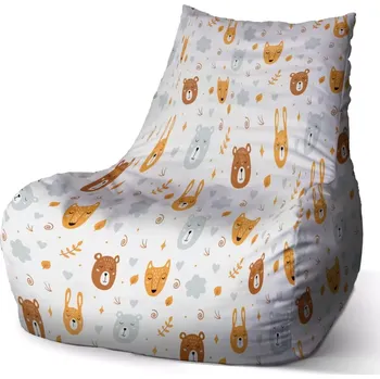 Sedací pytel Sedací vak Bean Medvěd a liška - Sablio - 100 x 90 x 45 cm