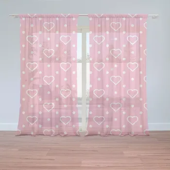 Záclona Sablio Záclony Srdce a tečky: 2 ks - 150x250 cm - Sablio