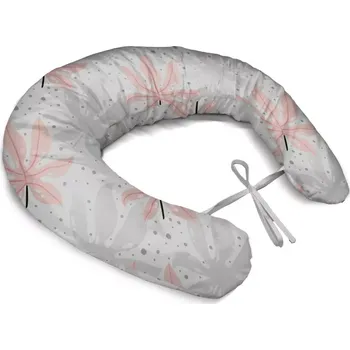 Kojící polštář Sablio Těhotenský polštář Bílé a růžové listy