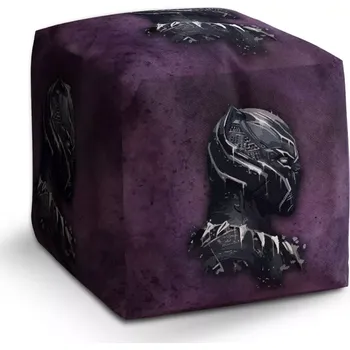 Taburet Sablio Taburet Cube BLACK PANTHER z profilu Fialový mlhavý: 40x40x40 cm
