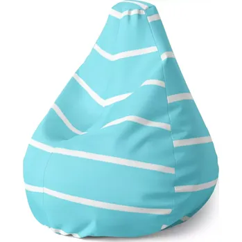 Sedací pytel Sedací vak Pear Bílé pruhy na modré - Sablio - 70 x 95 x 15 cm