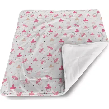 Dětská deka Sablio Dětská deka pro miminko Růžové dudlíky - 80x100 cm