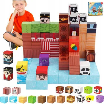 ostatní stavebnice VZDĚLÁVACÍ MAGNETICKÉ STAVEBNICE PIRÁTSKÁ SADA KOSTEK PRO STAVĚNÍ A UČENÍ