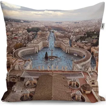 Dekorativní polštářek Dekorační polštář Řím Vatikán Svatopetrské náměstí - Sablio - 40x40 cm
