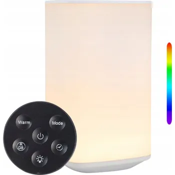 Lampička Noční RGB LED lampa s dálkovým ovládáním a časovačem, dotyková, 5 jasů do ložnice