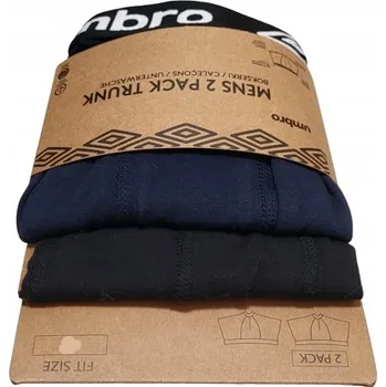 Boxerky Sada 2 kusů pánské boxerky UMBRO vel. M 95% bavlna černé a tmavě modré