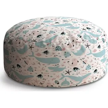 Taburet Sablio Kulatý taburet Circle Animovaný mořský svět: 38x48 cm - Sablio