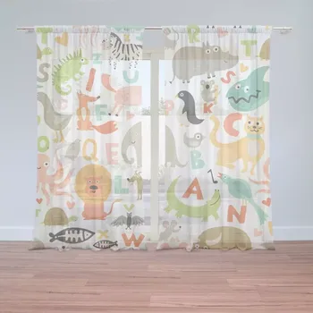 Záclona Sablio Záclony Zoo abeceda: 2 ks - 150x250 cm - Sablio