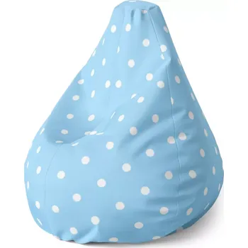 Sedací pytel Sedací vak Pear Bílé tečky na modré - Sablio - 70 x 95 x 15 cm