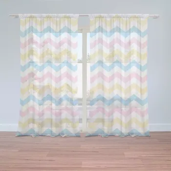 Záclona Sablio Záclony Tříbarevné klikyháky: 2 ks - 150x250 cm - Sablio