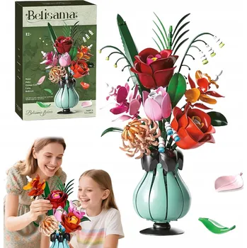 ostatní stavebnice Sada plastových stavebnicových květin, dekorace ABS 40 cm do obývacího pokoje a ložnice