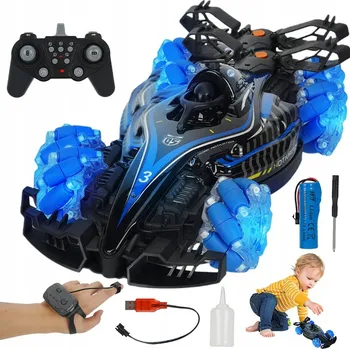 autíčko DÁLKOVĚ OVLÁDANÉ AUTO 4X4 360° KASKADÉRSKÉ LED SPRAY GESTA 1200MAH