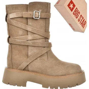 Dámské tenisky Big Star OO274A186 dámské kotníkové boty béžové semišové kůže