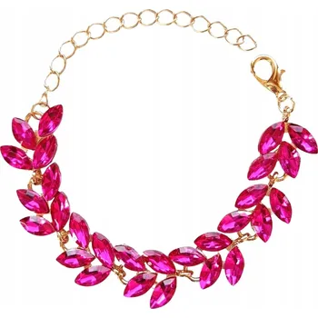 Náramek Zlatý náramek fuchsiově růžový nastavitelný ELEGANTNÍ na ples dámský