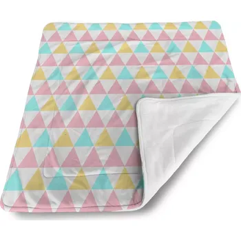 Dětská deka Sablio Dětská deka pro miminko Tříbarevné trojúhelníky - 80x100 cm