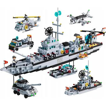 ostatní stavebnice STAVEBNICE 6V1 VÁLEČNÁ LOĎ 814 DÍLKŮ MODELÁŘSKÁ SADA DIY