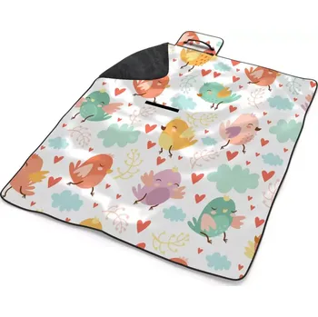 deka Sablio Plážová deka Oblak s ptáčky: 200x140 cm