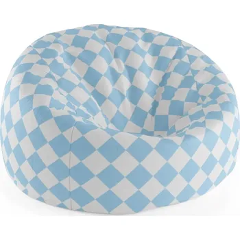 Sedací pytel Sablio Sedací vak Cocoon Bílomodré kosočtverce - 75 x 45 x 35 cm