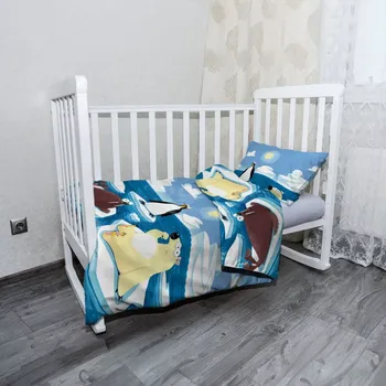 Povlečení Sablio Mikroplyšové povlečení do dětské postýlky Lední zvířátka - 100x135 / 40x60