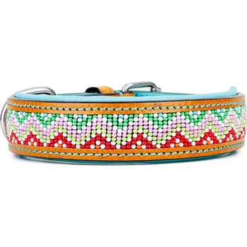 Obojek pro psa Kay-line kožený obojek Zictac Türkis vel. 45 (35-40 cm)