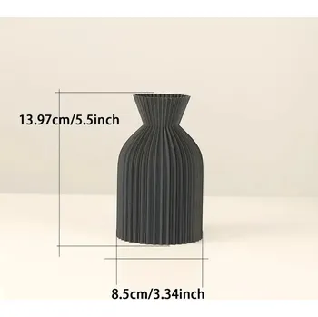 Váza Elegantní černá plastová váza moderní | dekorace - Černá-S